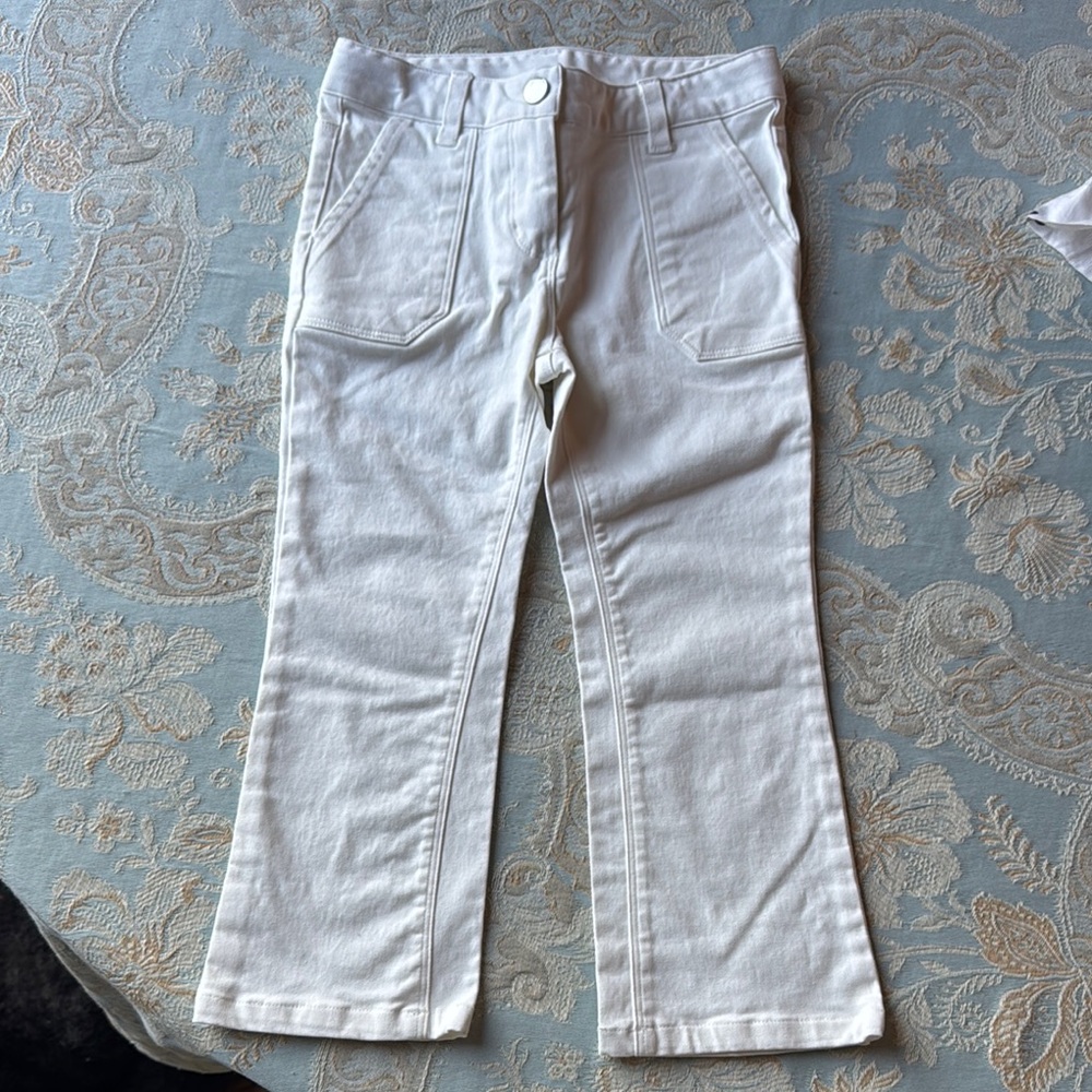 Jacadi Girls White Flared Pants Never Worn